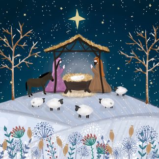 Starlit Nativity Christmas Card